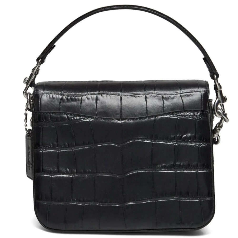 Coach Embossed Croc Leather Cassie Crossbody 19 Black with silver hardware NWT - Picture 5 of 17